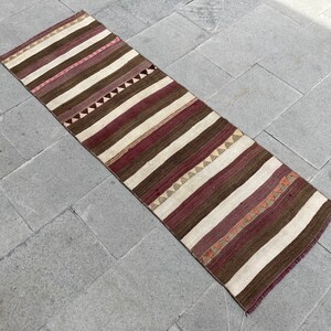 Natural Runner Rug,Striped black runner rug ,Farmhouse runner rug,Organic runner rug,Handmade runner rug,Runner kilim rug,Kilim runner rug