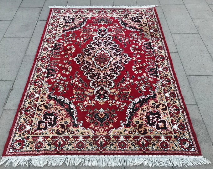6'04 x 4'33 Feet,184 x 132 cm,Home Decor Rug,Vintage Machine made Rug,Pretty Home decor Rug,Turkish Rug,Vintage Rug,Oushak Rug,Bohemian Rug,