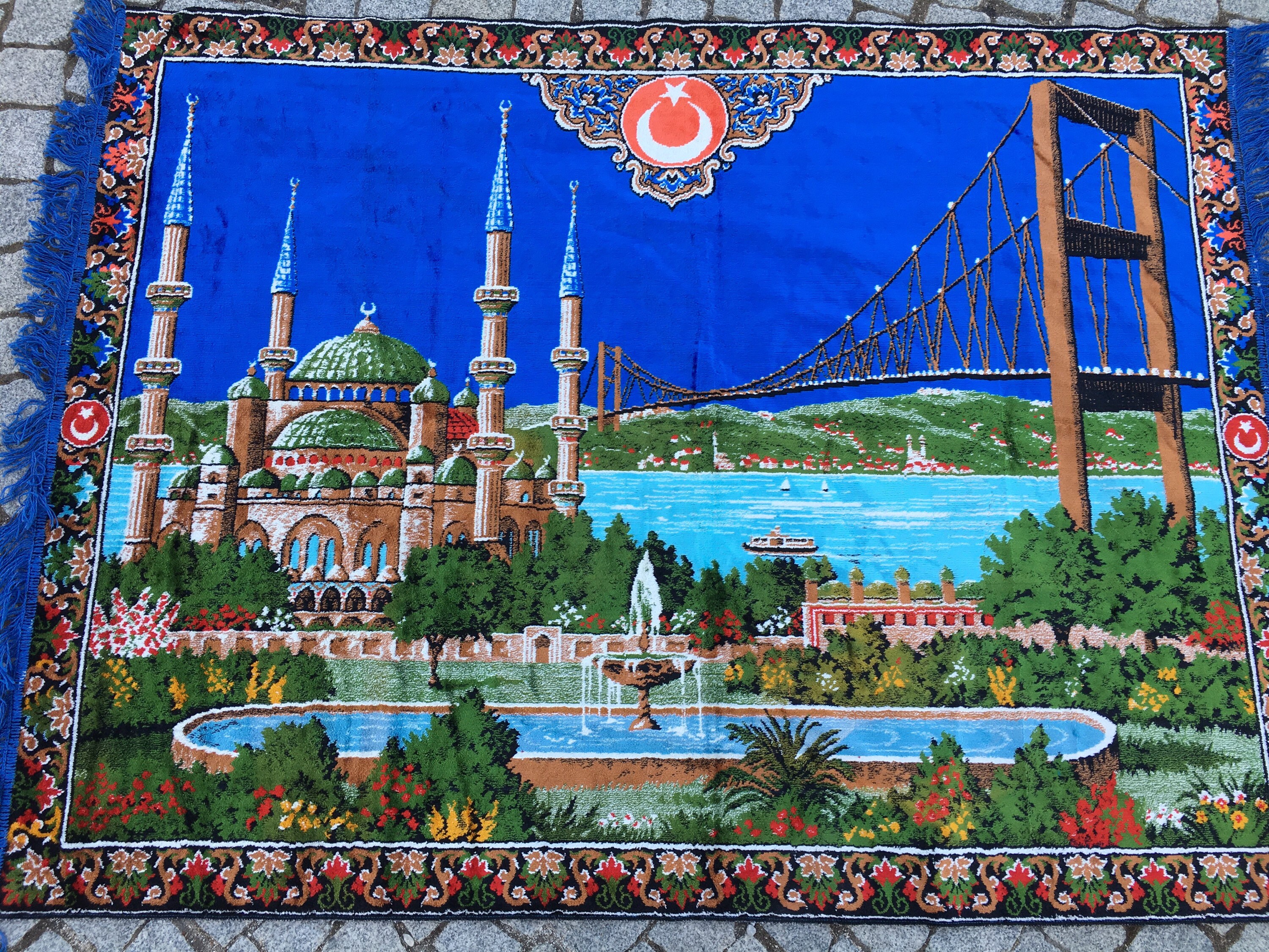Pretty Wall Decor Rug,Vintage Wall Decor Tapestry Rug,Turkish Tapestry Rug,\u0130stanbul Panorama Tapestry Rug,Blue Mosq Tapestry Rug,Vintage Rug