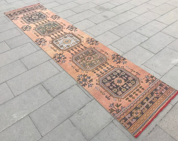 Vintage Runner Rug, Oushak Runner Rug, Boho Runner Rug, Azteck Runner Rug, Turkish Runner Rug, Area Runner Rug, Floor Runner Rug, Area Rug,