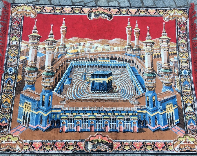 Pretty Kabe Picture, Wall Decor Kabe Picture, Vintage Kabe Picture on Tapestry,Wall Decor Tapestry Rug,Turkish Kabe Picture on Tapestry Rug,