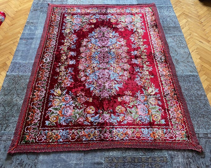 vintage floral 2 person bedspread, wall tapestry, turkish traditional bedspread, vintage bedspread, turkish bedspread, bedspread