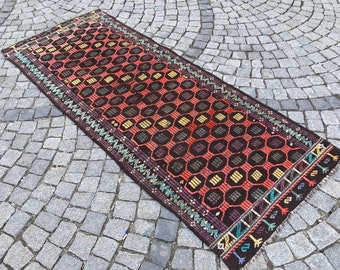 Vintage Runner Rug, Narrow Runner Rug,  Entryway Runner Rug, Oushak Runner Rug, Turkish Runner Rug,Boho Runner Rug, Bohamian  Runner Rug,