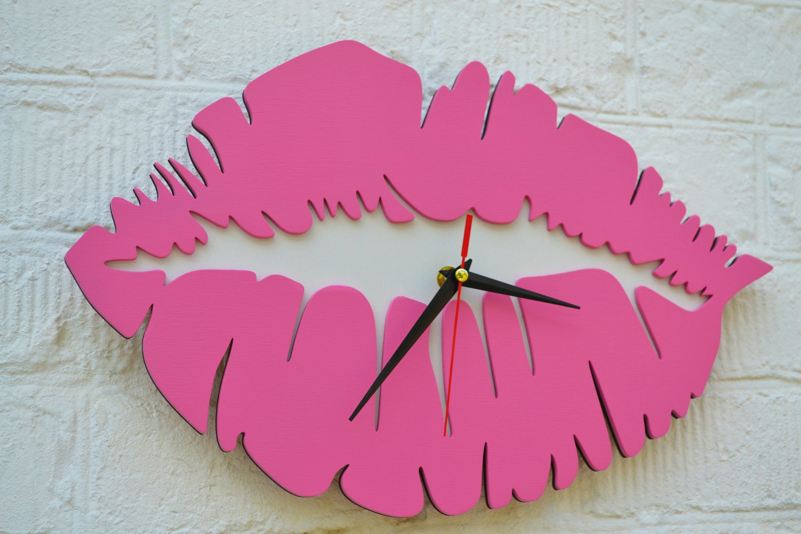 Handmade Wood clock lips Wall clock modern wooden clock for Etsy