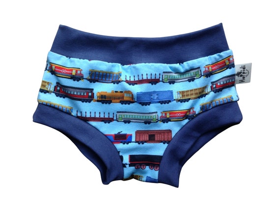 Train Themed Organic Toddler Undies, Unisex Cotton Jersey Boyleg Style  Underpants, Comfy Elastic Free Underwear for Babies, Toddlers, Kids - Etsy