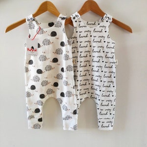 Nature theme gender neutral baby romper newborn gift toddler boy harem jumpsuit watercolor organic baby clothes preemie girl clothes