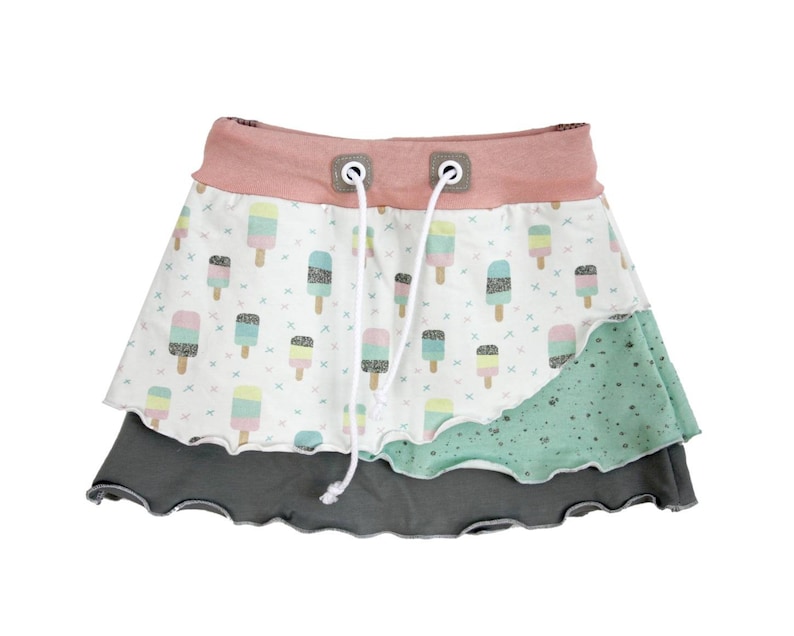 cute baby girl clothes beach holiday outfit toddler summer ice cream skirt 1,5-3 years organic popsicle layered skirt birthday gift idea