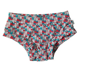 Big knit optic women's underpants, comfortable organic cotton jersey lounge panties, elastic free underwear boyleg and brief style