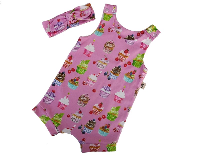1st birthday set twin baby cake smash outfit sweet organic baby clothes baby girl harem jumpsuit Pink cupcake summer romper and headband