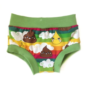 Funny pee and poo unisex toddler undies for boys and girls, organic cotton underpants, gender neutral kids elastic free underwear image 6
