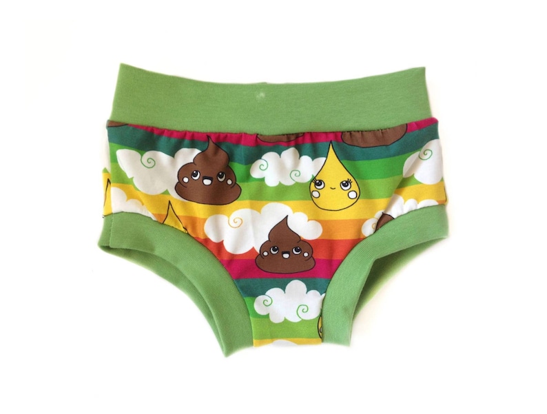 Funny pee and poo unisex toddler undies for boys and girls, organic cotton underpants, gender neutral kids elastic free underwear image 6