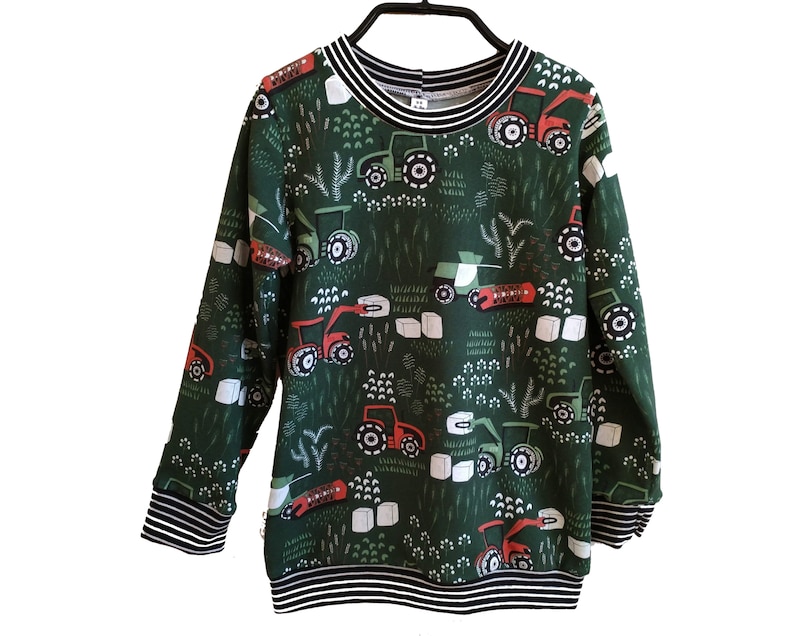 Tractor Toddler Boy Sweatshirt Organic Baby Clothes Green Etsy