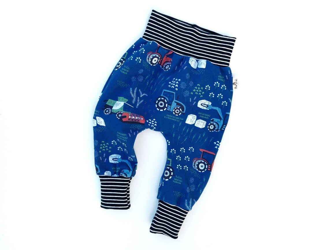 Blue Tractor Baby Boy Leggings Organic Baby Clothes Combine Etsy