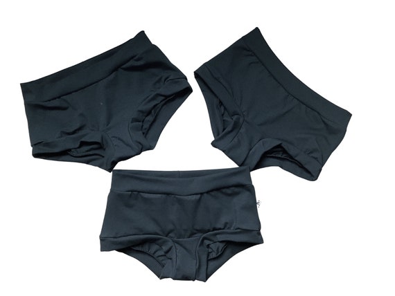 3-pack Black Women's Underpants, Multi Pack Comfortable Organic Cotton  Jersey Lounge Panties, Elastic Free Underwear Boyleg and Brief Style -   Hong Kong