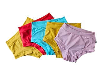 Hoch taillierte Unterwäsche aus Bio-Baumwoll-Jersey für Frauen, atmungsaktive Lounge-Höschen, bequeme, elastische, hohe Taillen-Unterwäsche für Erwachsene