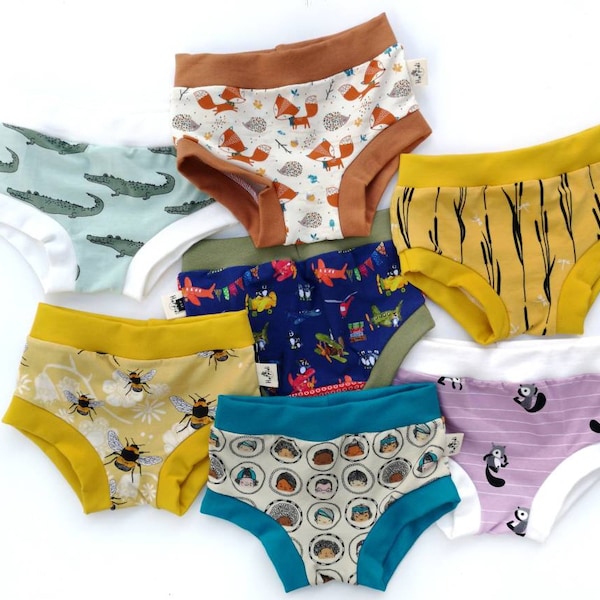 Multi pack surprise grab bag unisex toddler undies for boys and girls, organic cotton underpants, gender neutral kids elastic free underwear