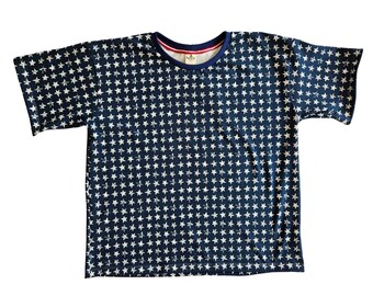 Blue stars baby and kids t-shirt with relaxed and slightly oversized fit, comfortable unisex toddler t-shirt, organic clothing
