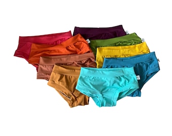 WÄHLEN Sie eine feste Farbe Damen Unterhose, bequeme Bio-Baumwoll-Jersey Lounge Höschen, elastische freie Unterwäsche Boyleg und kurze Stil