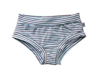 Karamell mint Streifen Bio-Baumwoll-Jersey Unterwäsche für Frauen, atmungsaktive Lounge-Panty, elastische normale oder hohe Leibwäsche für Erwachsene