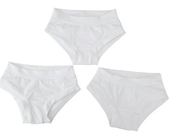 3-pack white women's underpants, multi pack comfortable organic cotton jersey lounge panties, elastic free underwear boyleg and brief style