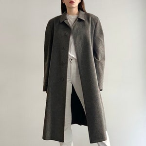 Vintage 90s Grey Alpaca Wool Loden Coat, Made in Austria image 1