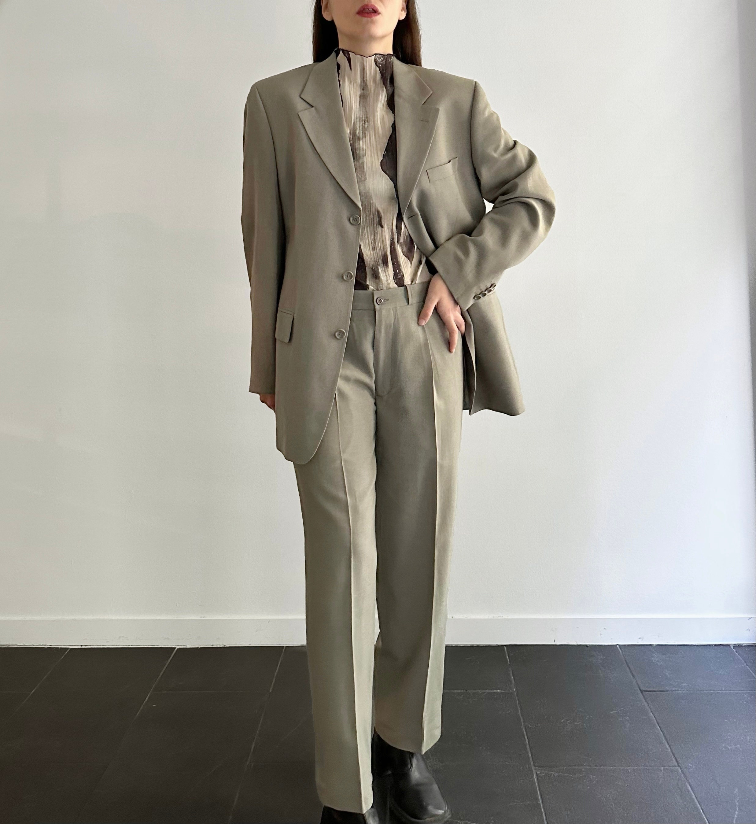 スーツ 90s 00s 2tuck summer wool slacks BLK Straight Leg Wool Trousers | Brooks Brothers