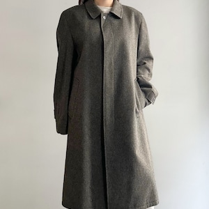 Vintage 90s Grey Alpaca Wool Loden Coat, Made in Austria image 5