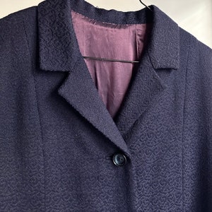 Vintage 90s Navy Blue Handmade Textured Coat image 10