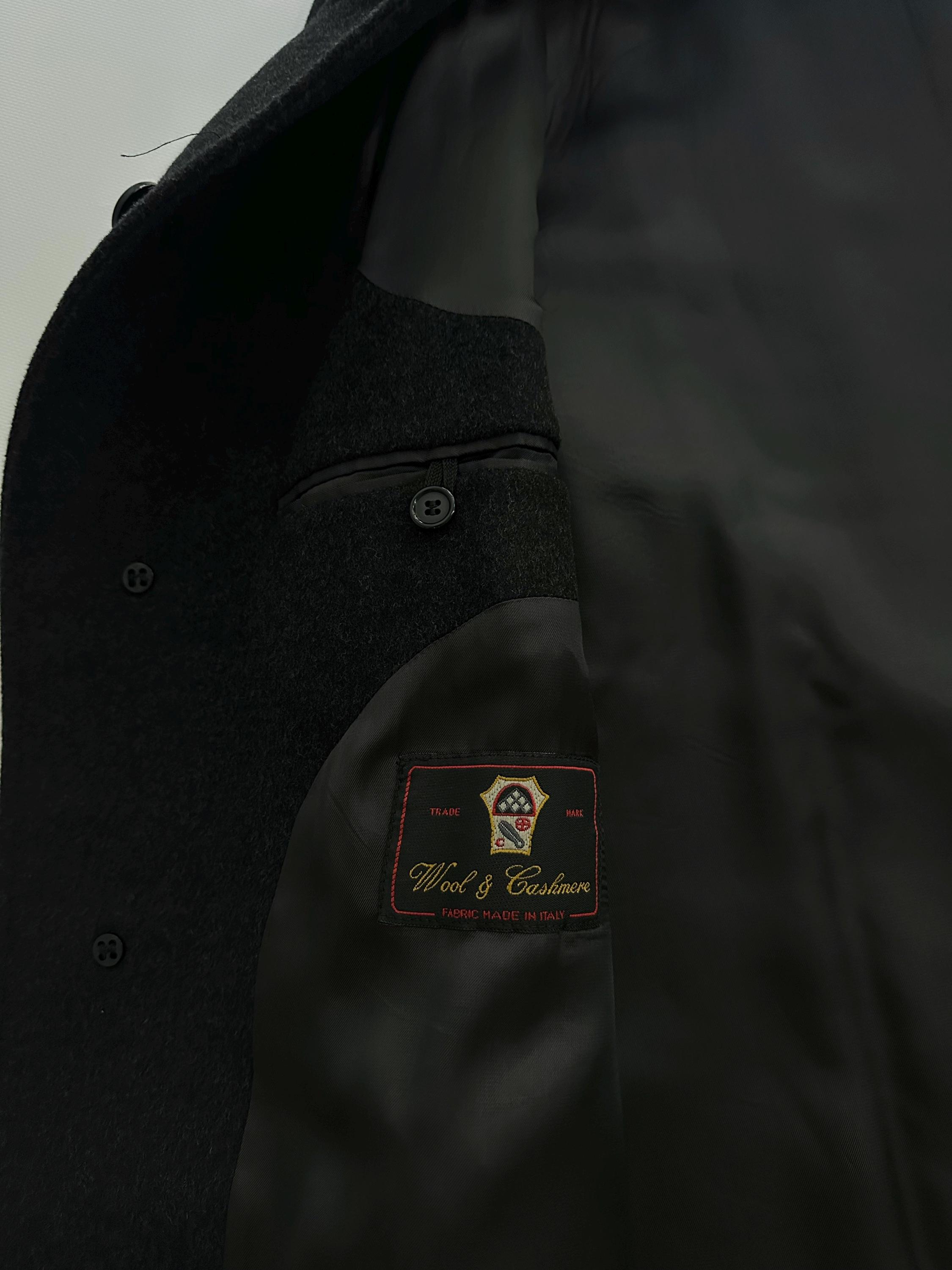 Vintage 1990s Gianfranco Ferré Charcoal Wool and Cashmere Coat