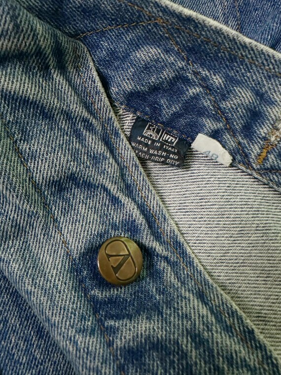 Vintage 1990s VALENTINO Denim Jacket - Faded Blue Jean Trucker - Etsy