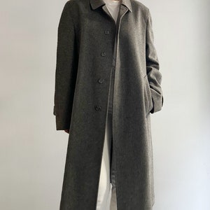 Vintage 90s Grey Alpaca Wool Loden Coat, Made in Austria image 6