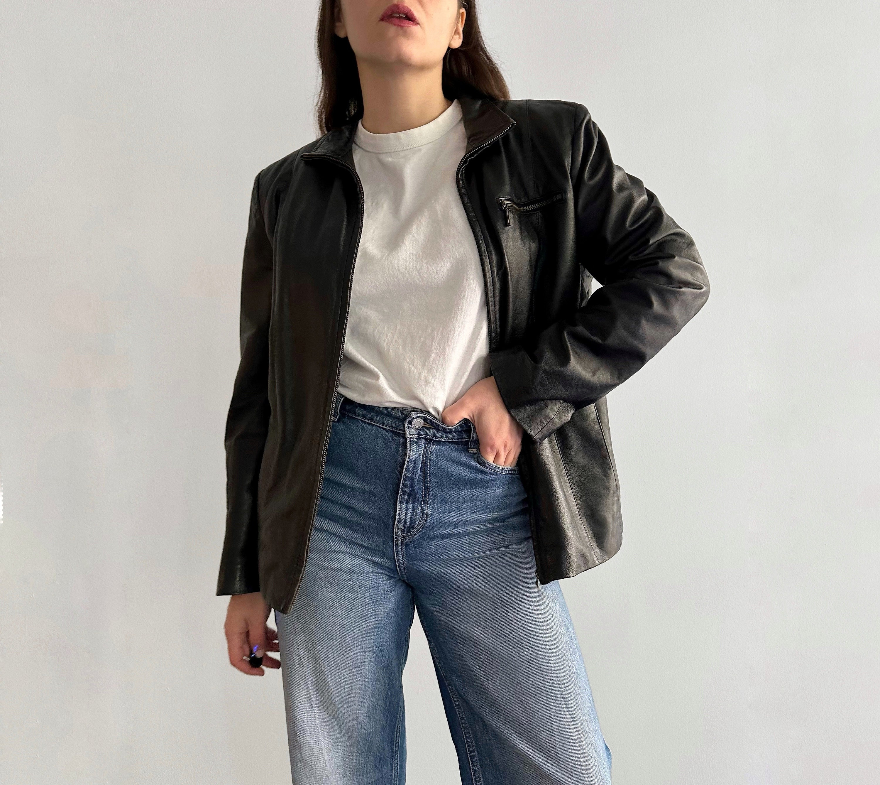 90s leather coat - Etsy.de