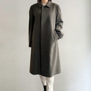 Vintage 90s Grey Alpaca Wool Loden Coat, Made in Austria image 2