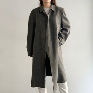 Vintage 90s Grey Alpaca Wool Loden Coat, Made in Austria image 7