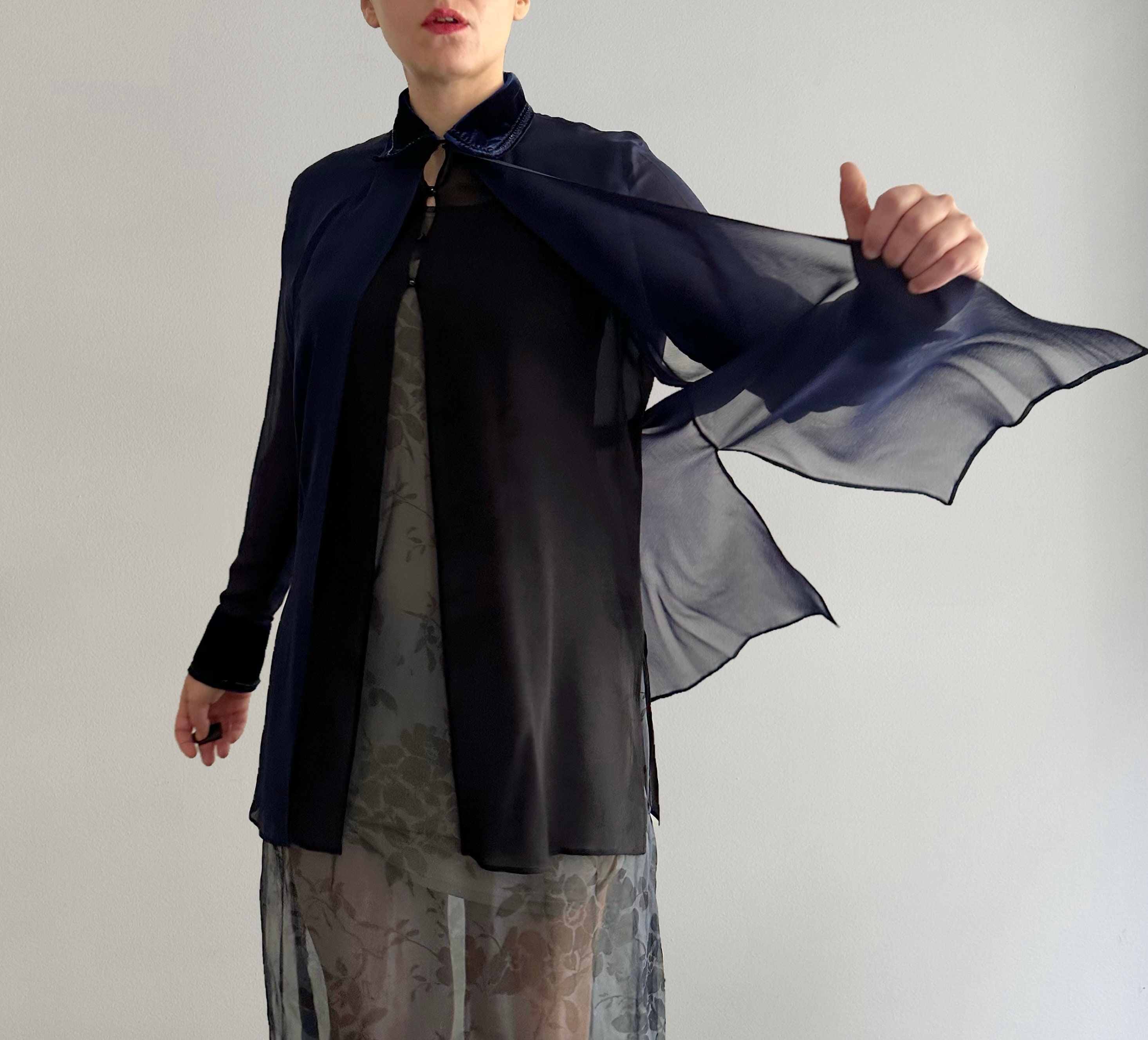 Vintage 70s Pancaldi & B Silk Sheer Chiffon Blouse Made in Italy 