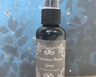 Cinnamon Spray | Cinnamon Broom Refresher | 2oz Black Bottle | Abundance Prosperity Ritual Spray | Home Luck Good Fortune Mist