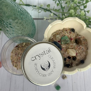 Crystal Cleansing Salt Bowl Kit: Selenite & Lotus Bowl