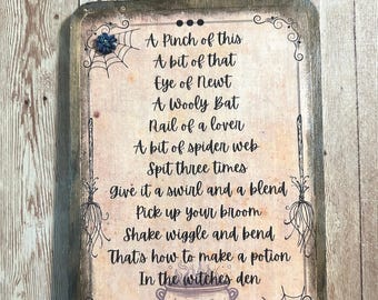 Kitchen Witch Wooden Hanging Sign, Witch Sign, Kitchen Witch Decor, Witchy Decor, Kitchen Witch Wood Sign Kitchen Decor Halloween Decor