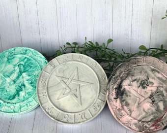 Pentagram Altar Tile, Pentacle Altar Plate, Pentagram Altar, Witchcraft Decor, Altar Tool, Witchy Decor, Wiccan, Offering Plate, Altar