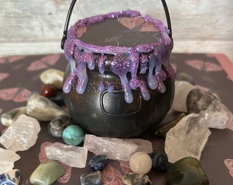 Crystal Confetti Cauldron: Witchy Gift with Crystals & Charms