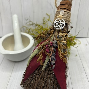 Witch Besom, Witch Broom, Altar Broom, Mini Cinnamon Broom, Witch Decor, Altar Decor, Altar Tool, Witch Tool, Herbal Protection Broom