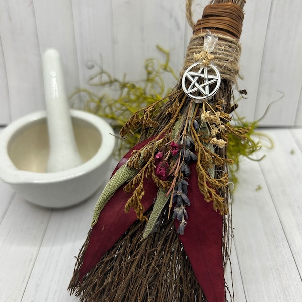 Witch Besom, Witch Broom, Altar Broom, Mini Cinnamon Broom, Witch Decor, Altar Decor, Altar Tool, Witch Tool, Herbal Protection Broom