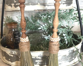 Witch Besom, Witch Broom, Spindle Broom, Mini Standing Broom, Witch Decor, Vintage Tier Tray Witch Decor, Witch Tool, Kitchen Witch Broom