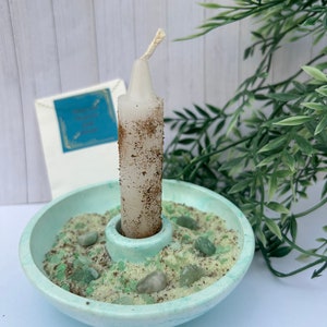 Witch Money Candle Bowl Kit: Luck Spell, Altar Candle Set