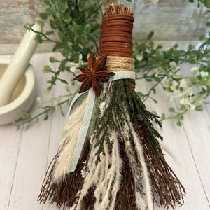 Yule Witch Besom Witch Broom Altar Broom Mini Cinnamon Broom Witch Decor Altar Decor Altar Tool, Witch Tool Herbal Protection Broom Winter