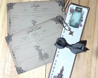 Kitchen Witch Recipe Card, Witches Kitchen Cards, Spell Cards, Herb Kitchen Note Cards, Kitchen Spell Cards, Witch Kitchen, Witch Recipe Box