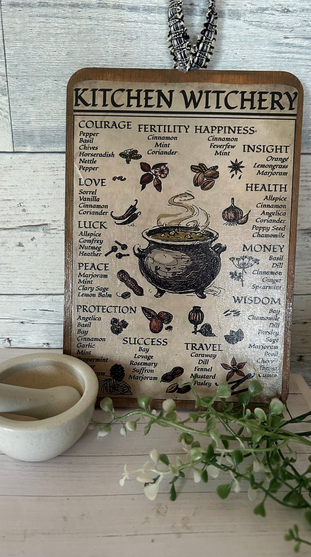 Kitchen Witch Wooden Hanging Sign, Kitchen Witchery Kitchen Witch Decor ...