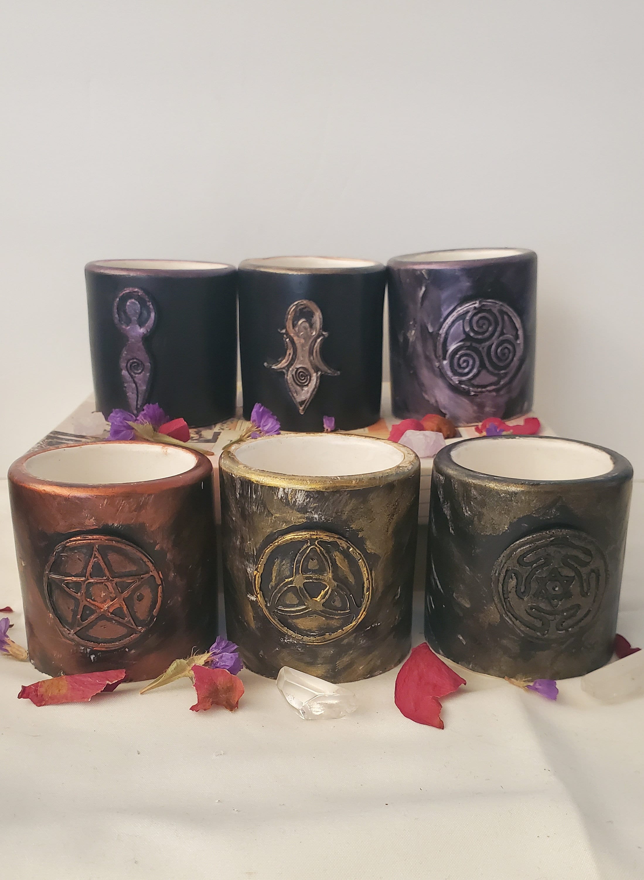 Witchy Votive Candle Holder| Altar Tool| Witchy Decor| Altar Candle| Tealight Holder| Goddess|Offering Candle