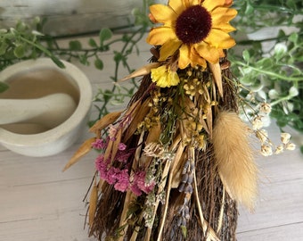 Witch Besom, Witch Broom Altar Broom Mini Cinnamon Broom Witch Decor, Altar Decor, Altar Tool, Witch Tool, Herbal Protection Broom, Samhain