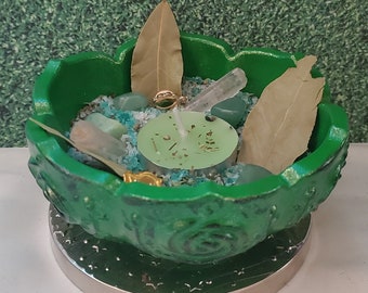 Witch Salt Bowl, Money Bowl, Witchcraft Ritual, Offering Bowl, Altar Bowl, Wicca Kit, Luck Money Magick